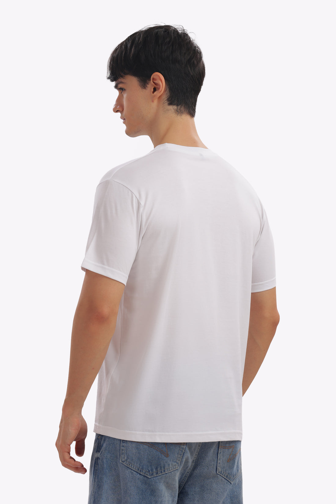 Plain Half Sleeve T-Shirt (White)