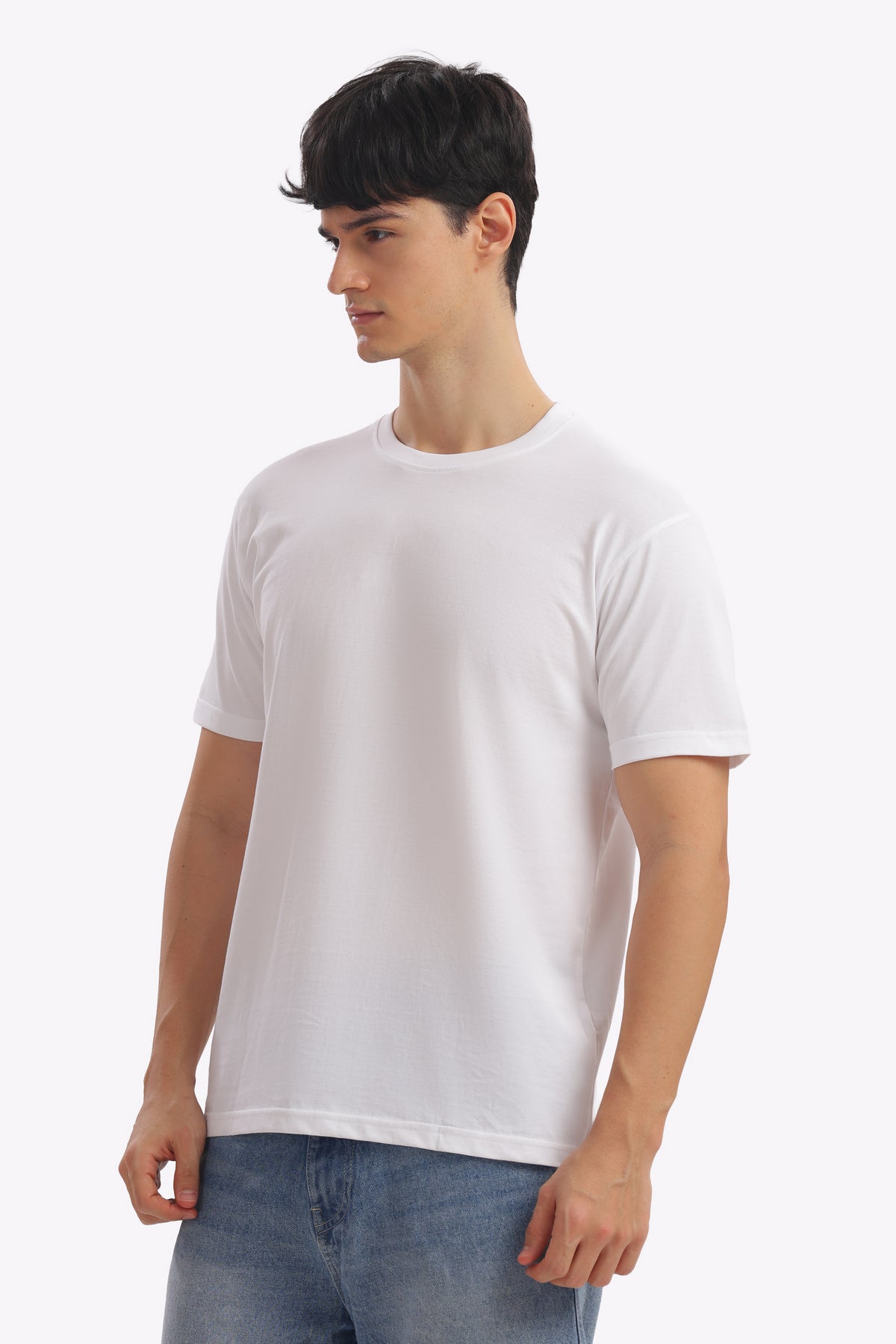 Plain Half Sleeve T-Shirt (White)