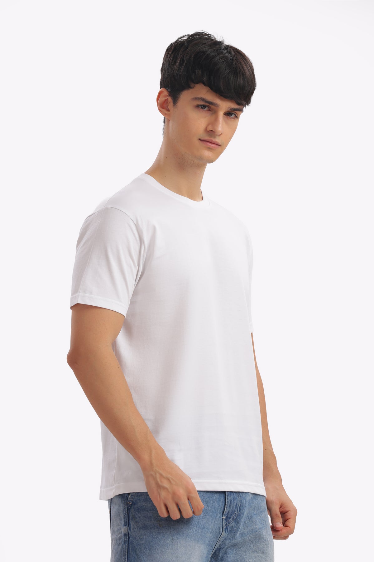 Plain Half Sleeve T-Shirt (White)