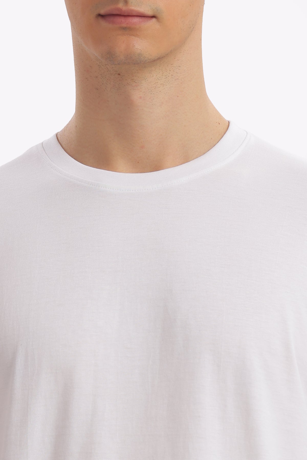 Plain Half Sleeve T-Shirt (White)