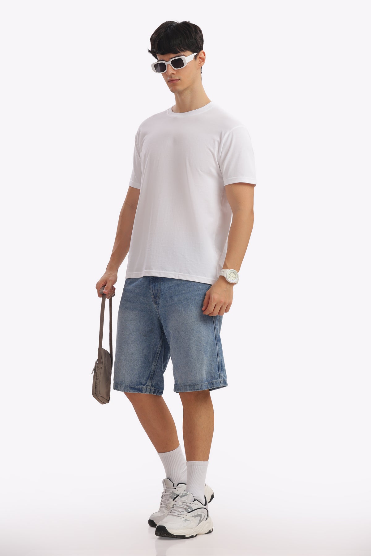 Plain Half Sleeve T-Shirt (White)