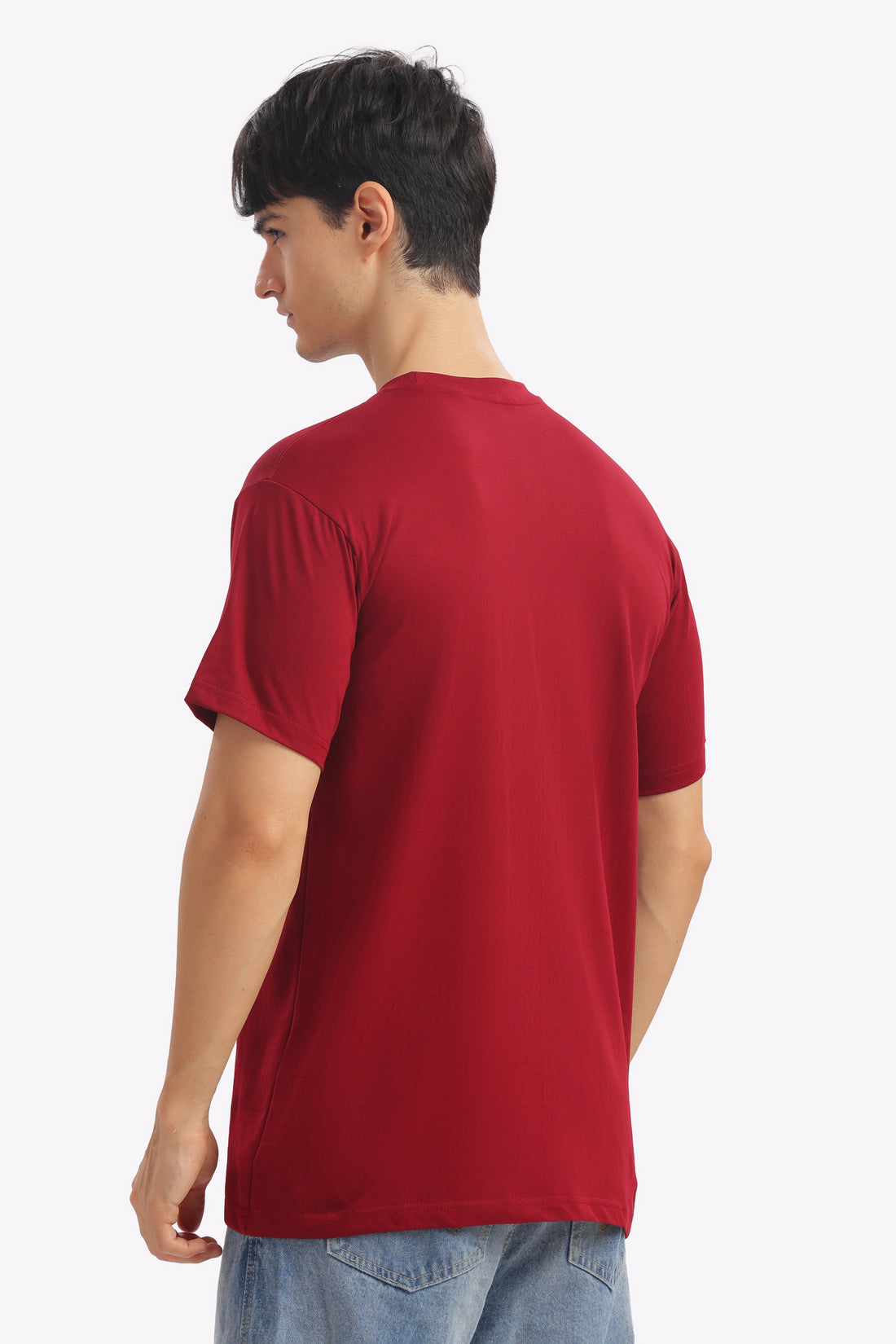 Plain Half Sleeve T-Shirt (Marron)