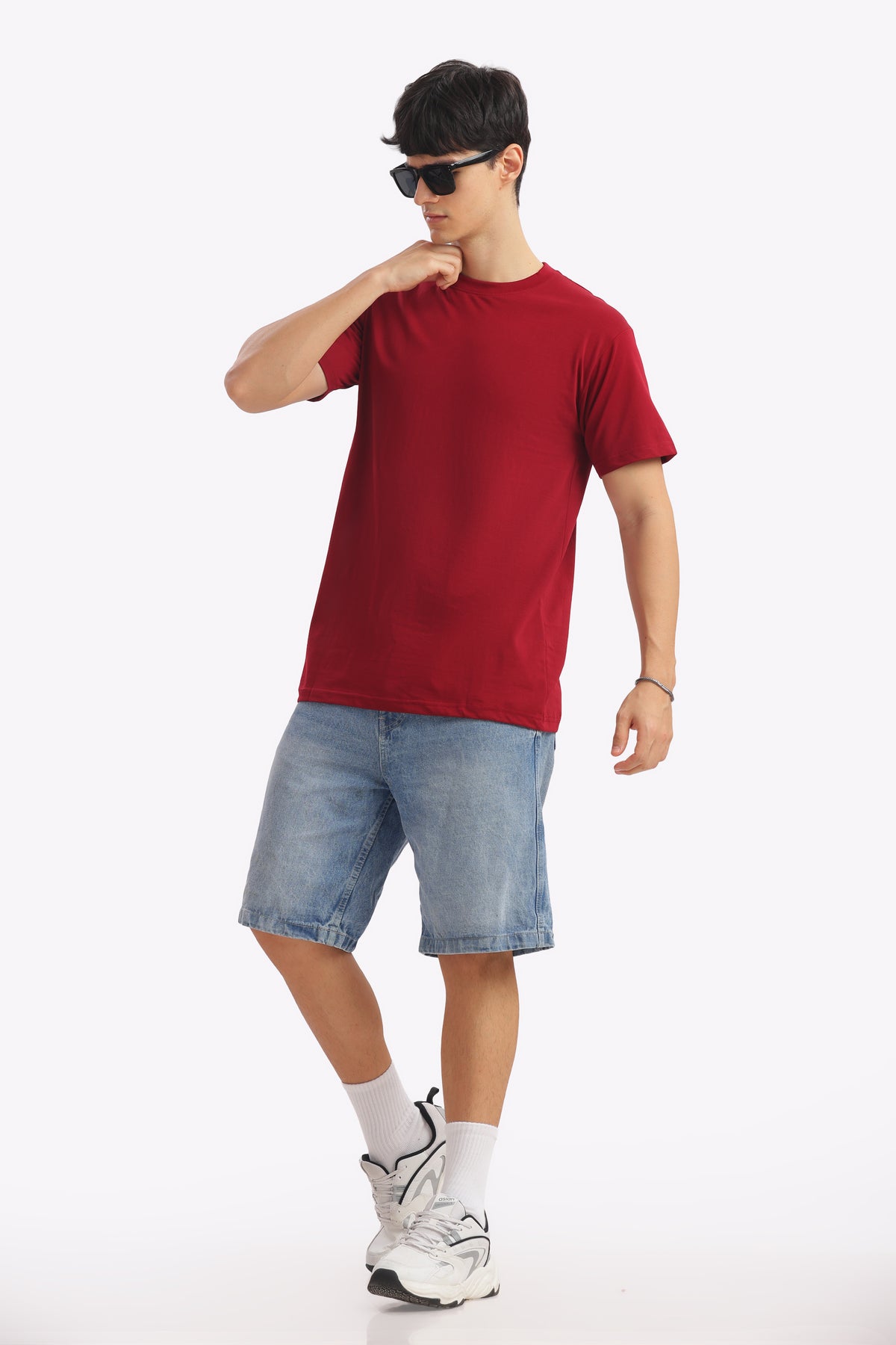 Plain Half Sleeve T-Shirt (Marron)