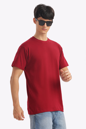 Plain Half Sleeve T-Shirt (Marron)