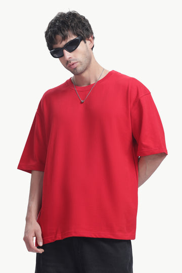 Oversized T-Shirt | 240 GSM Cotton | Red