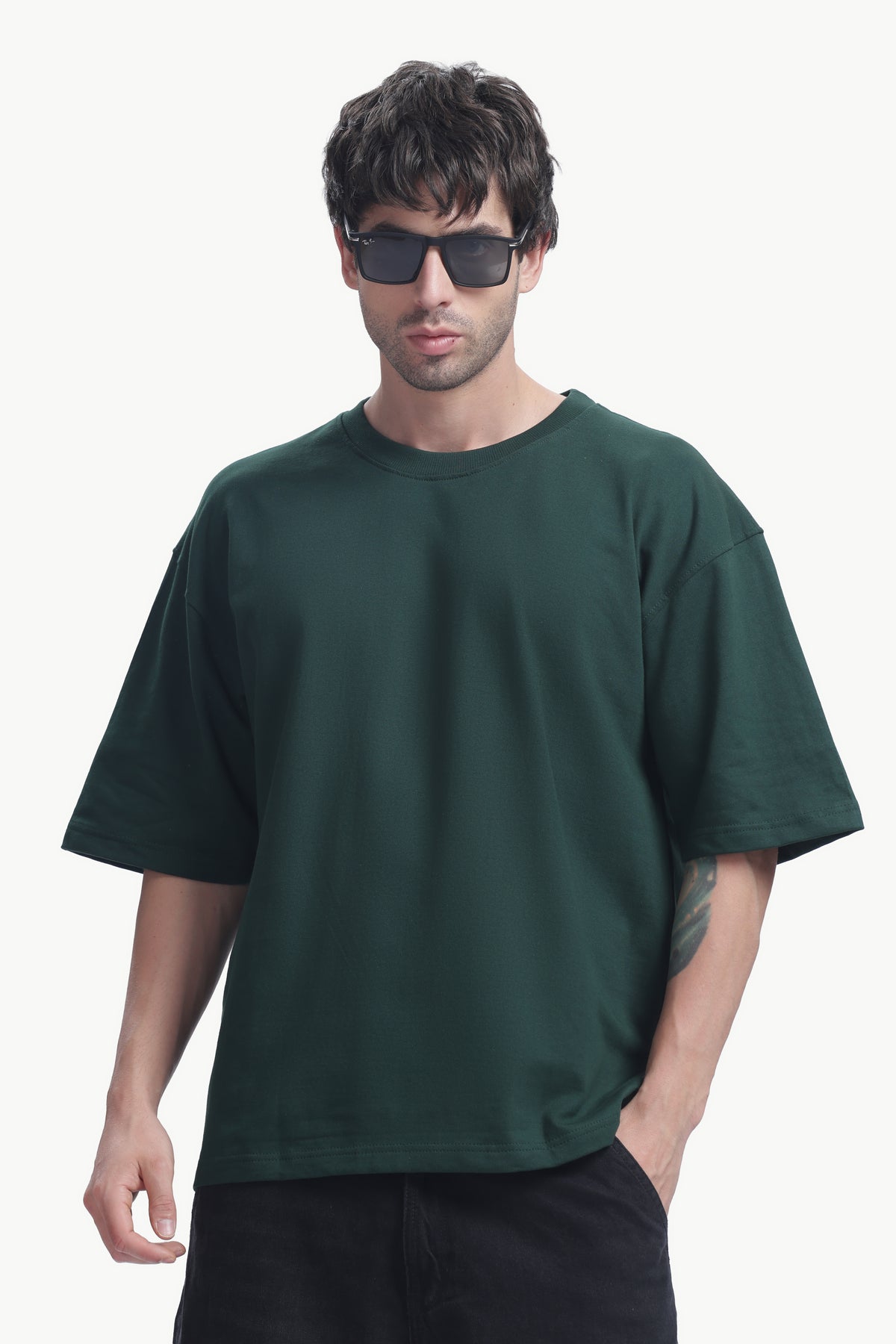 Oversized T-Shirt | 240 GSM Cotton | Bottle Green