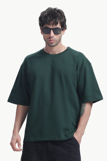 Oversized T-Shirt | 240 GSM Cotton | Bottle Green
