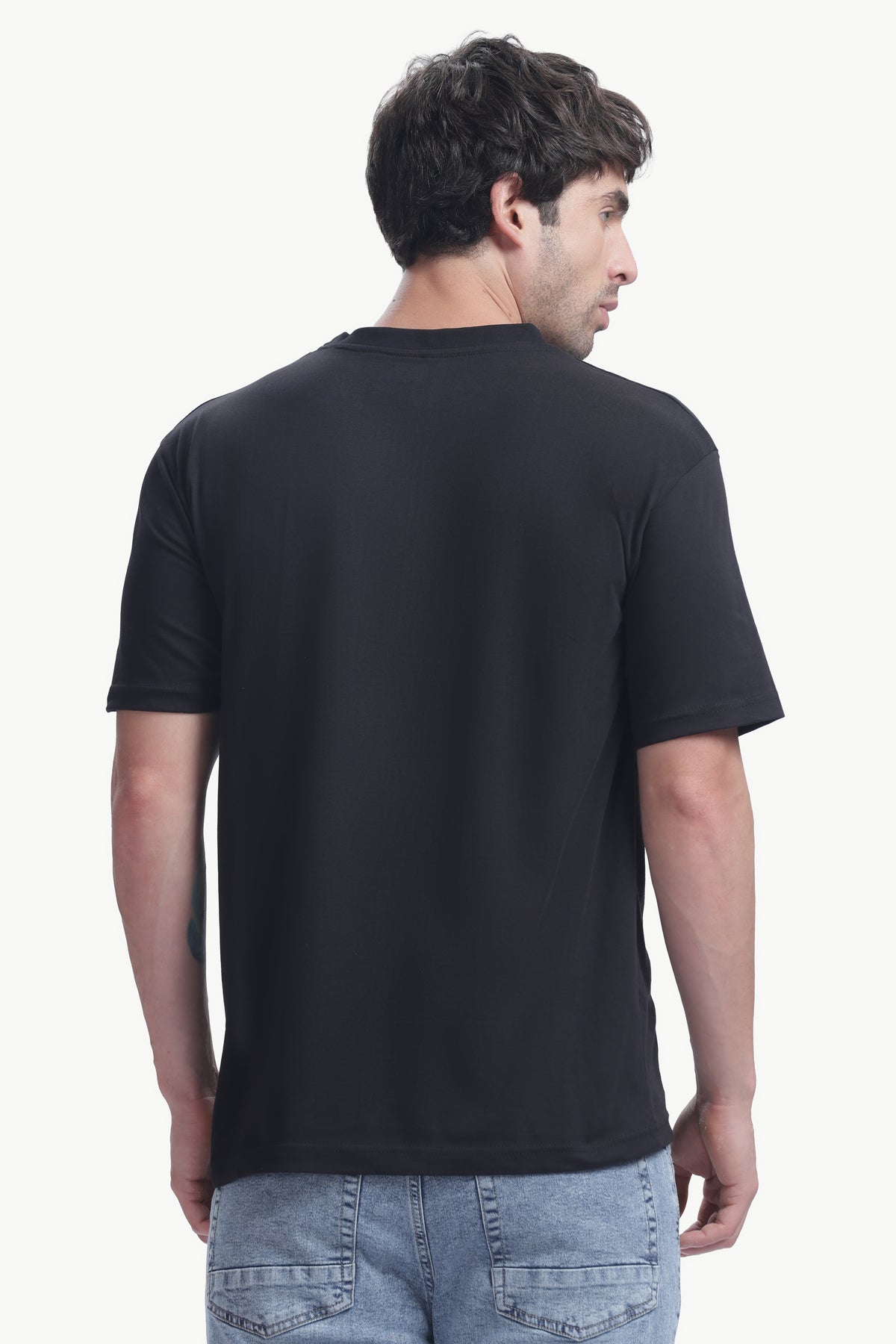 Plain Half Sleeve T-Shirt (Black)