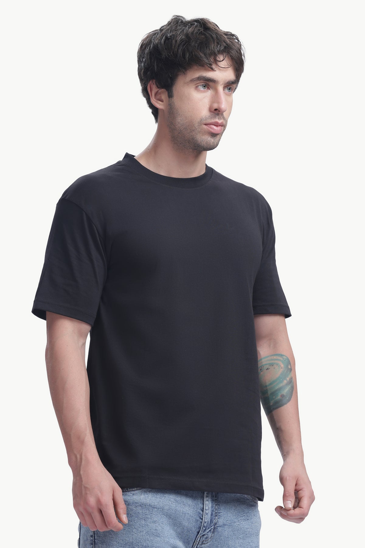 Plain Half Sleeve T-Shirt (Black)