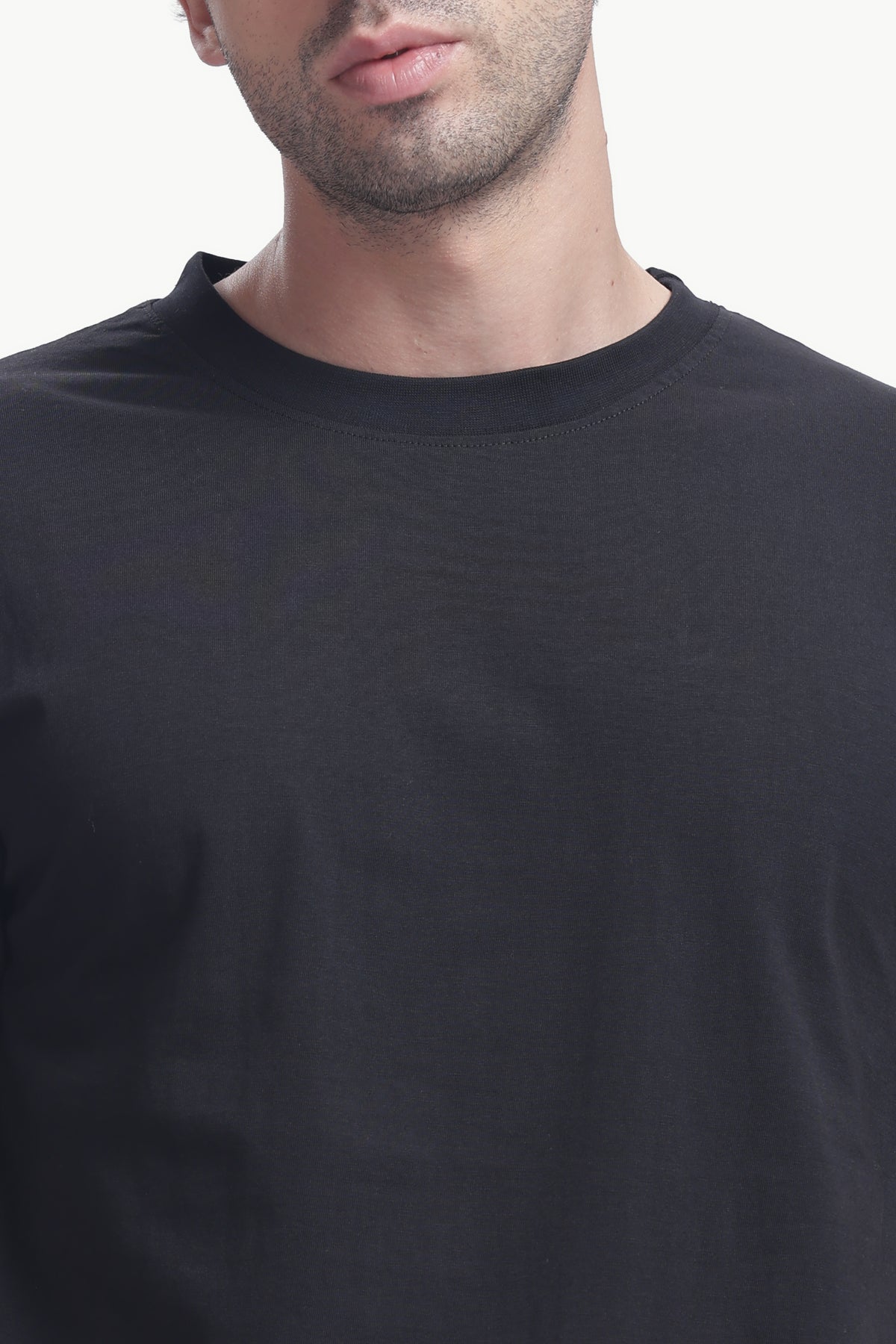 Plain Half Sleeve T-Shirt (Black)