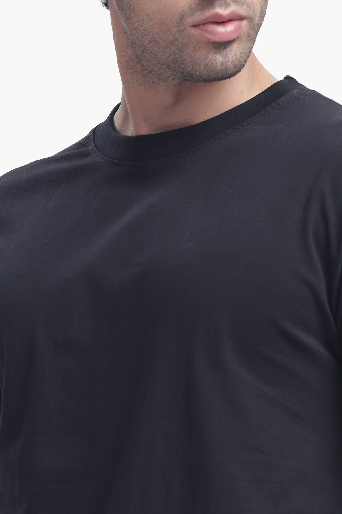 Plain Half Sleeve T-Shirt (Black)