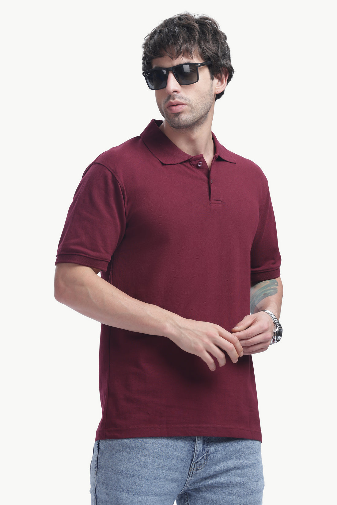 Premium Polo T-Shirt 220 GSM Cotton  Regular Fit  Polo Collar - MARRON