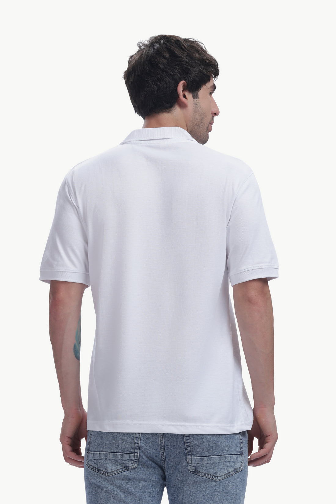 Premium Polo T-Shirt 220 GSM Cotton  Regular Fit  Polo Collar - WHITE