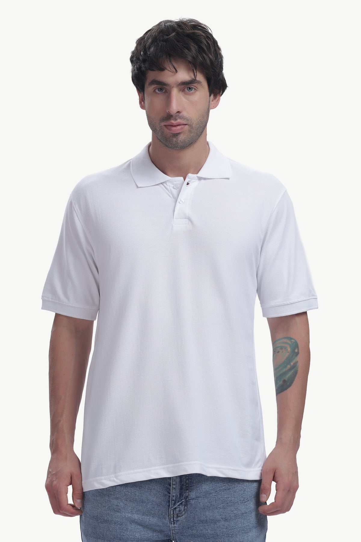 Premium Polo T-Shirt 220 GSM Cotton  Regular Fit  Polo Collar - WHITE