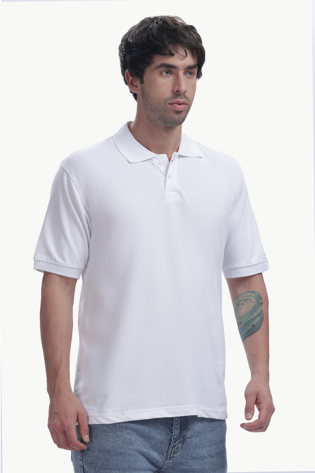 Premium Polo T-Shirt 220 GSM Cotton  Regular Fit  Polo Collar - WHITE
