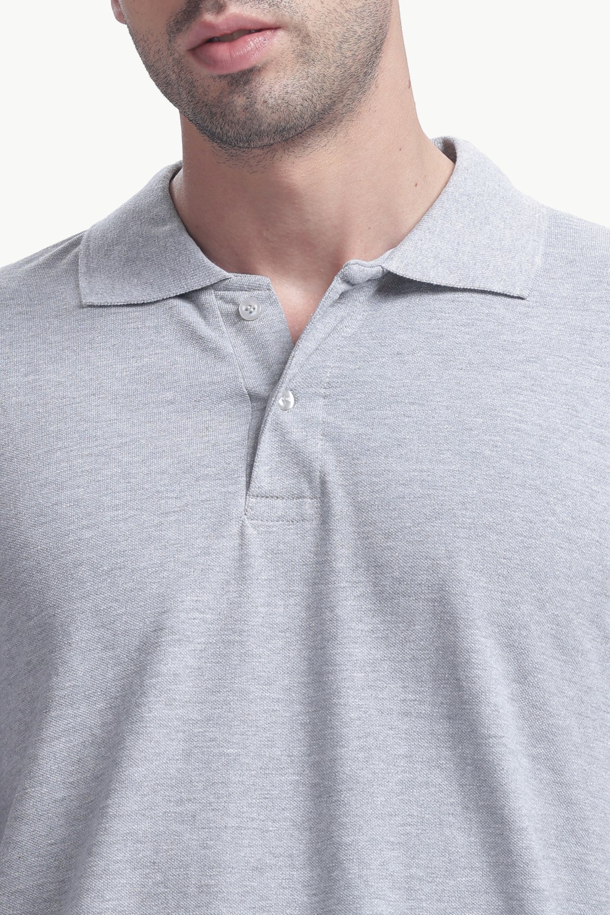 Premium Polo T-Shirt 220 GSM Cotton  Regular Fit  Polo Collar - GRAY MELANAGE