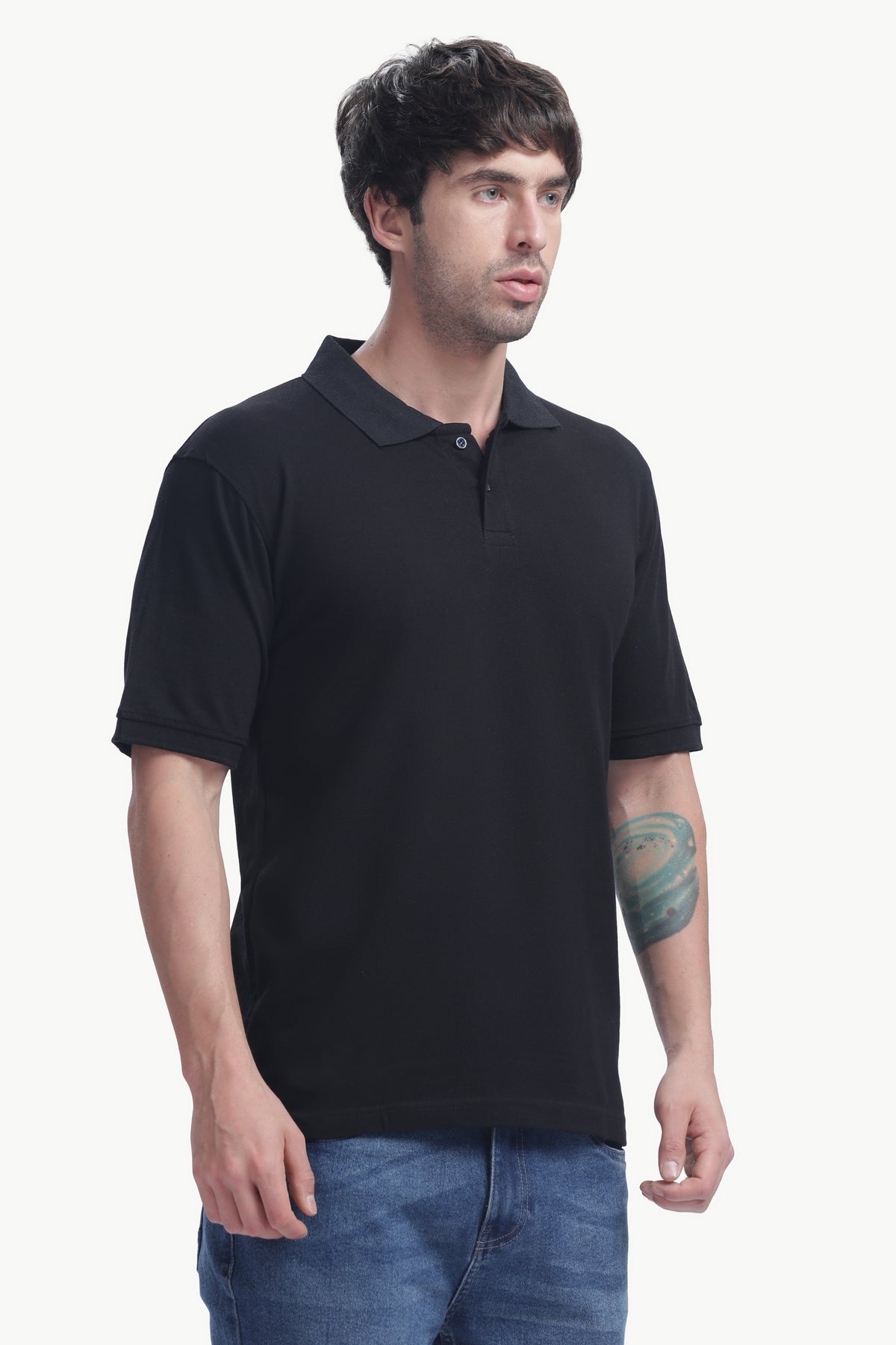 Premium Polo T-Shirt 220 GSM Cotton  Regular Fit  Polo Collar - BLACK