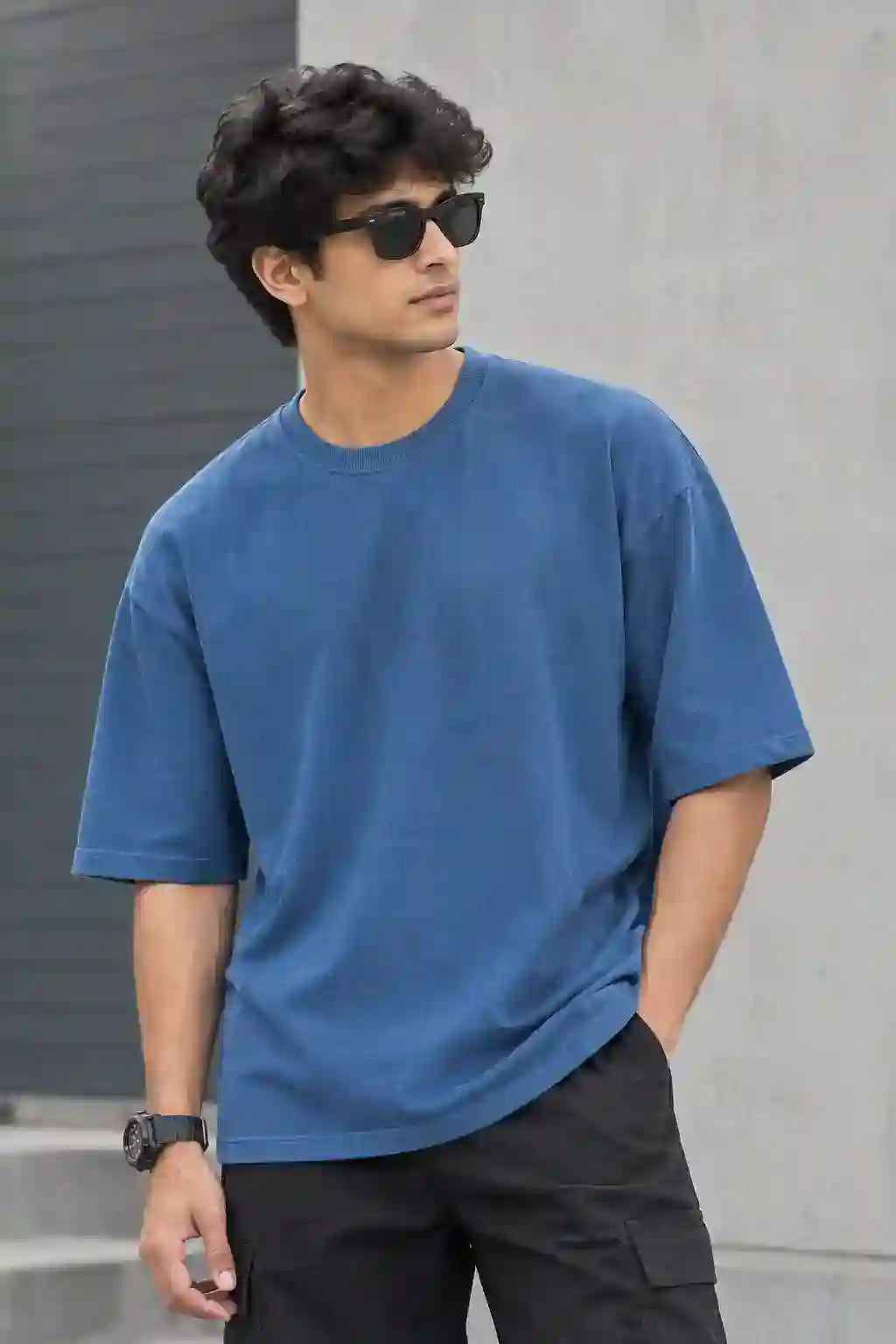 Pick Any 3 Oversized T-Shirts for Men – Soft Cotton Combo Set (B.Green,Airforce Blue, Lavender)
