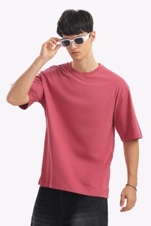 Oversized Cotton T-shirt (Onion Pink)