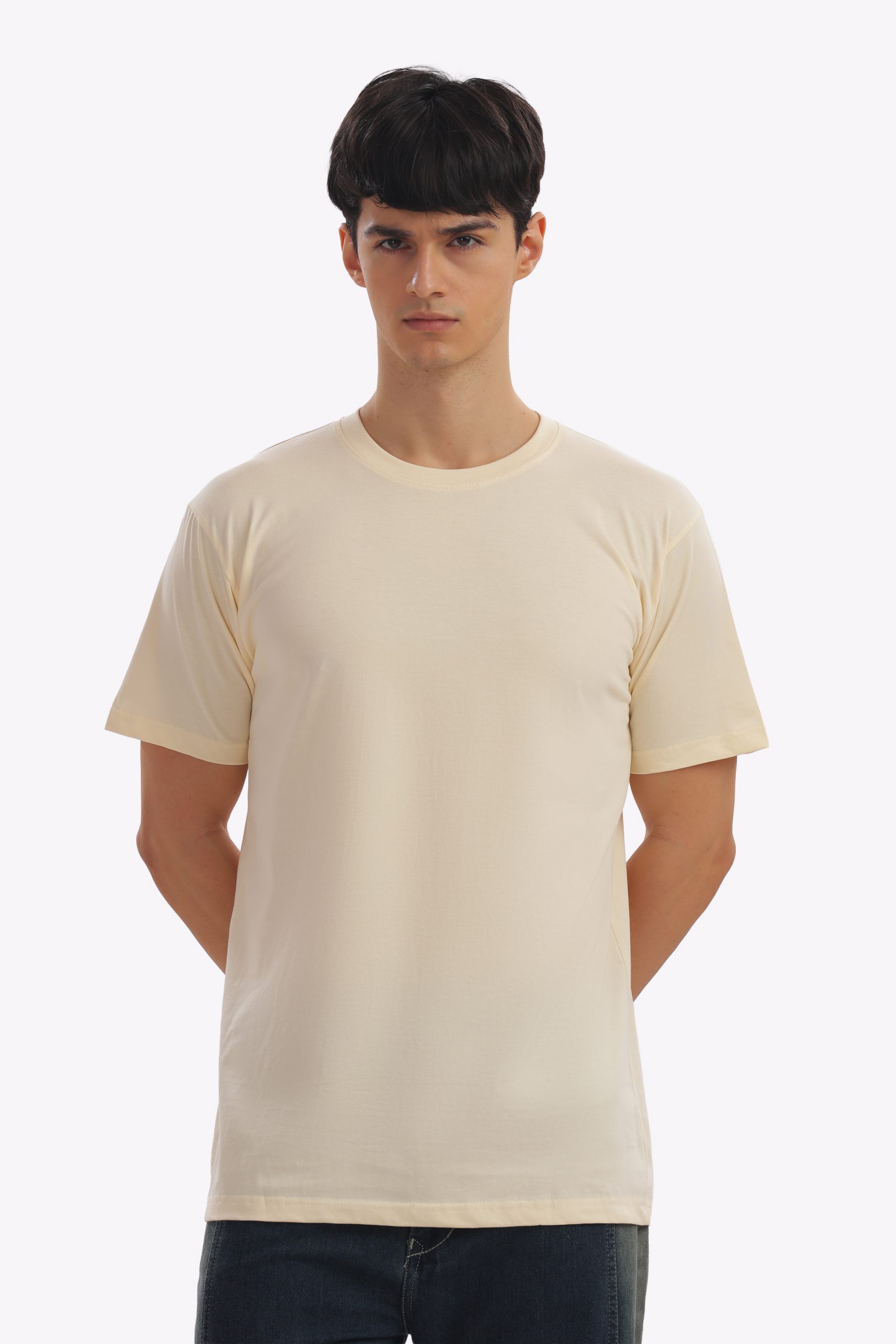 Regular Half Sleeve Plain T-Shirt (Skin)