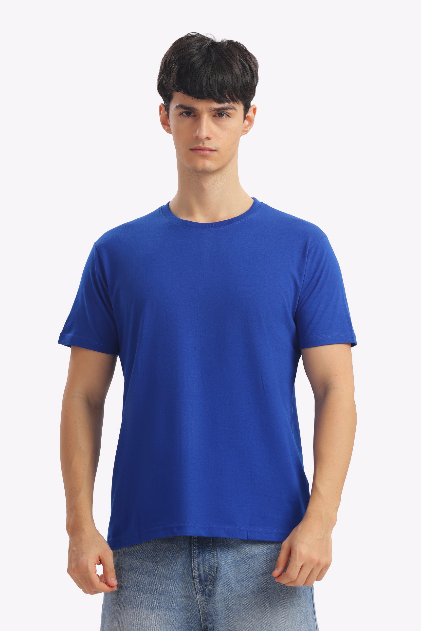 Regular Half Sleeve Plain T-Shirt (Royal Blue)